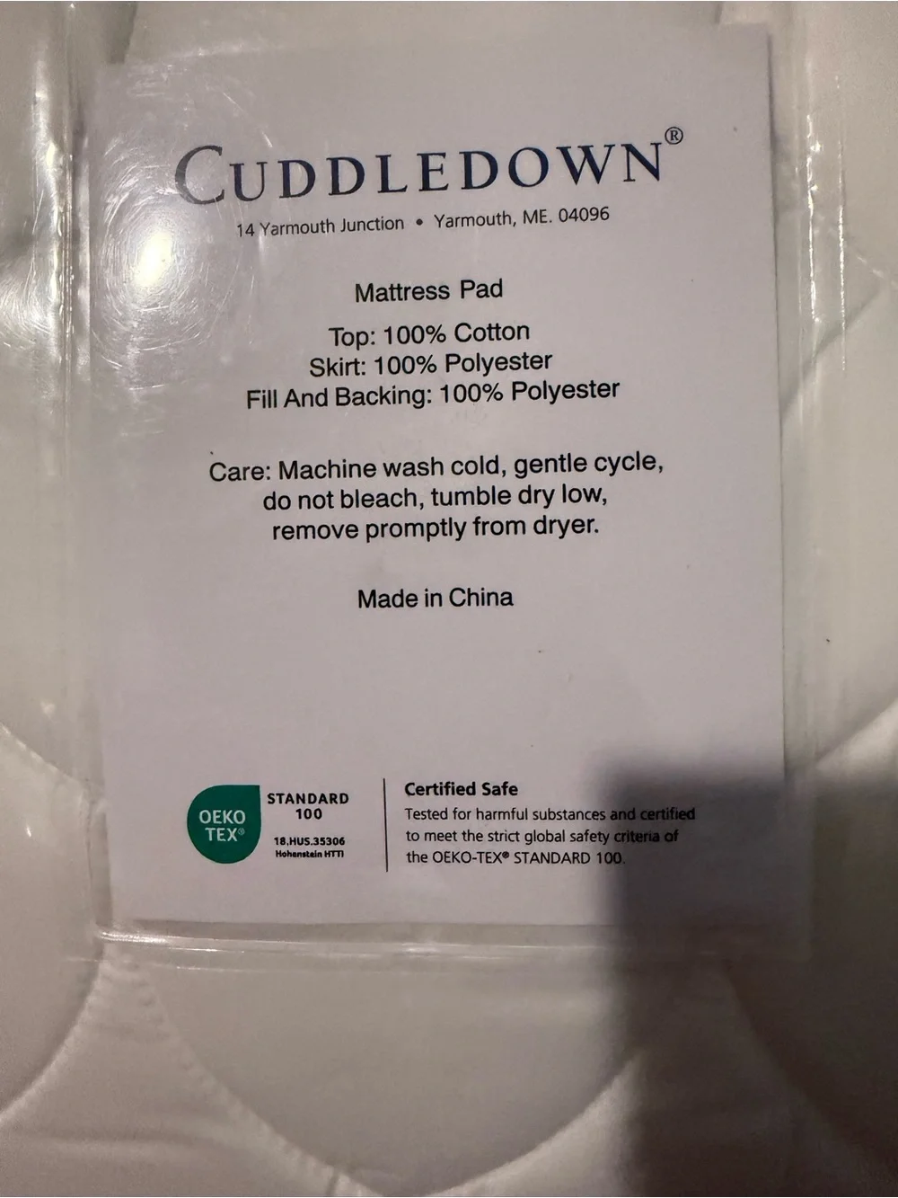 Cuddledown Twin XL Hotel Mattress Pad | NWT | College Dorm